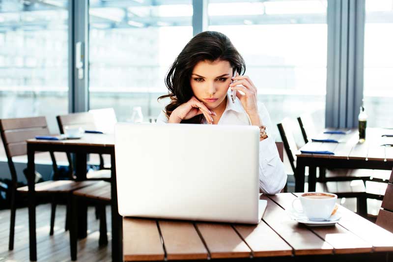 woman on computer